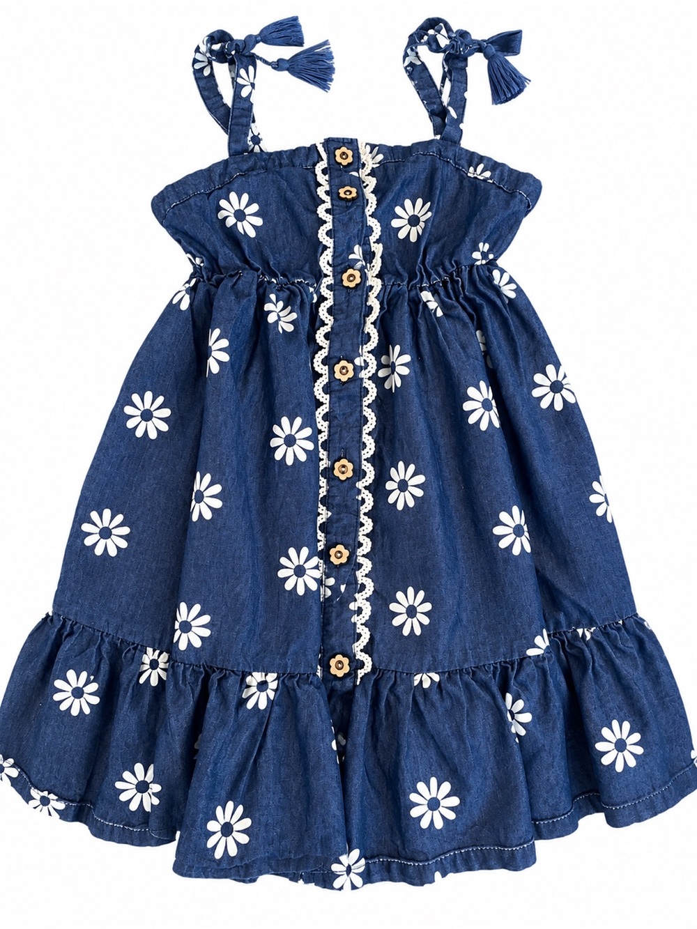 Isaac Mizrahi Navy and White Daisy Print Sundress
